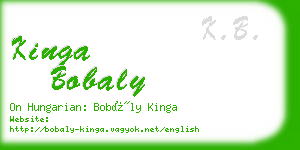 kinga bobaly business card